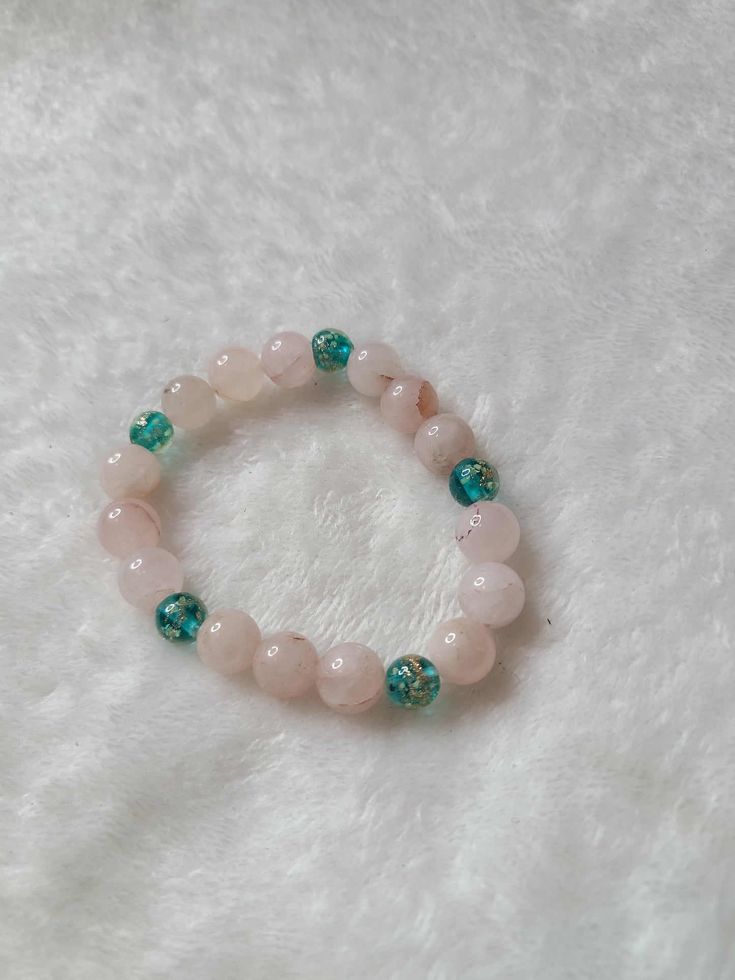 Rose quartz and glow glass
