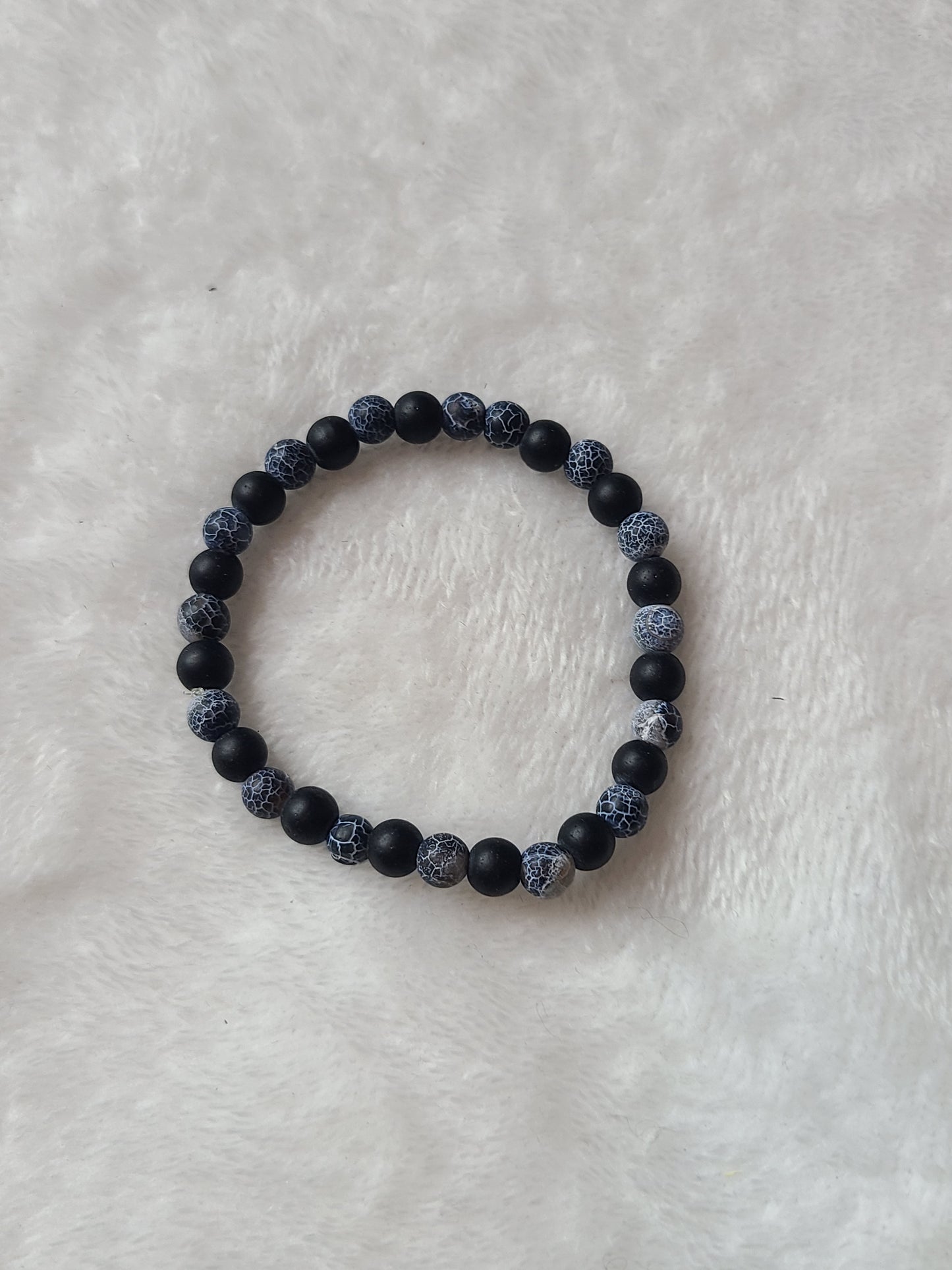 Black and Blue glass bracelet