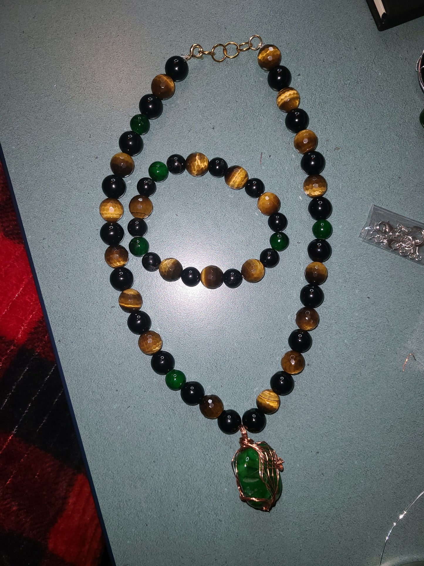 Stone Wrap Necklace and bracelet set