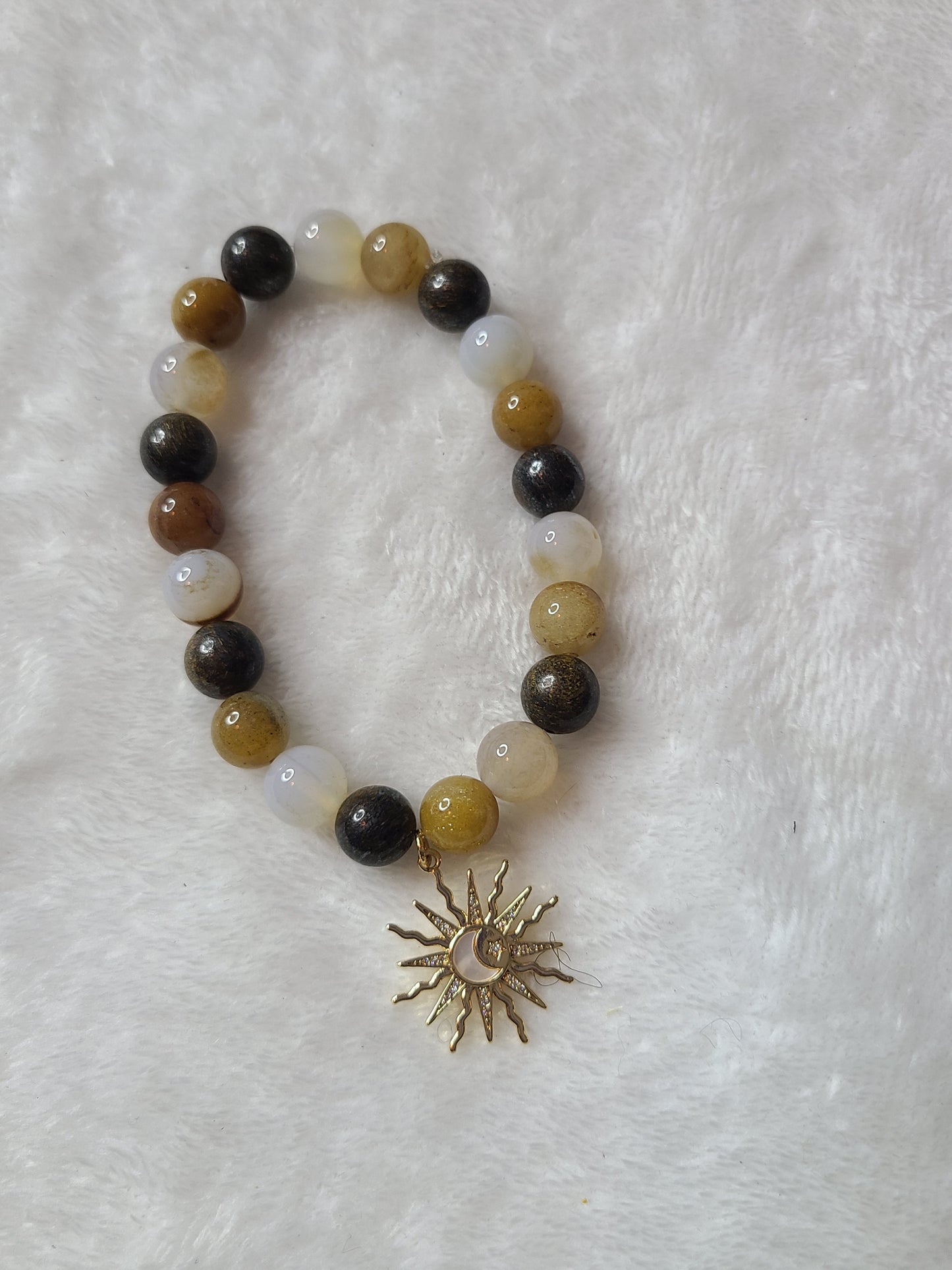 Stone sun and moon bracelet