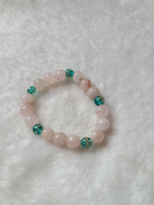 Rose quartz and glow glass