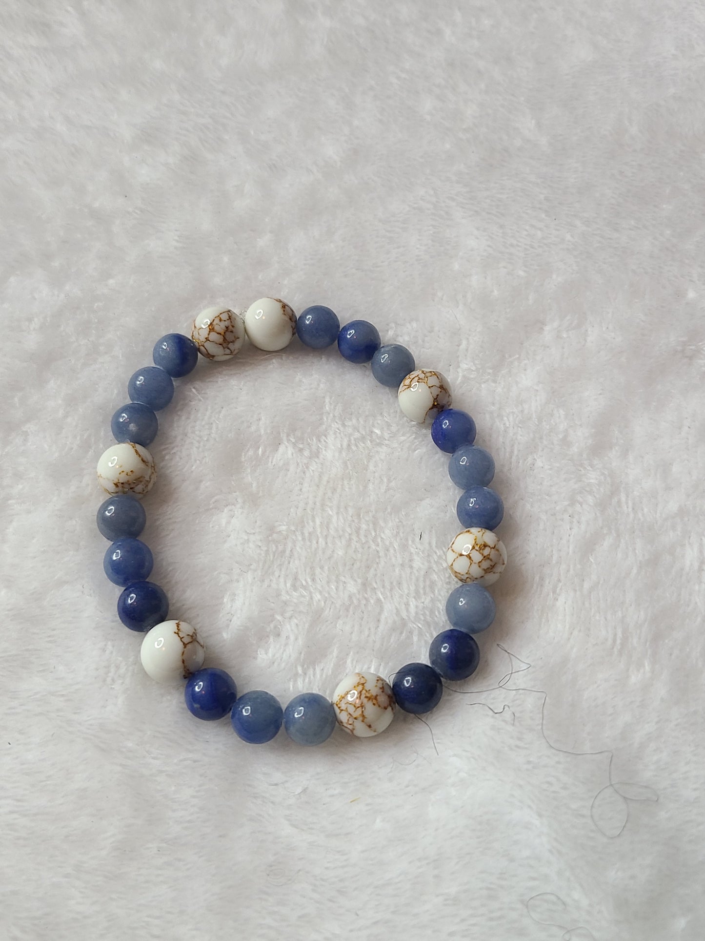 Blue Aventurine and Gold Vined Howlite