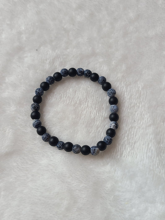 Black and Blue glass bracelet